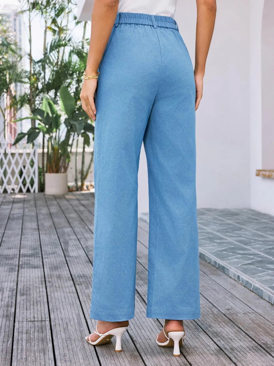 High Waist Wide Leg Pants - Body Central
