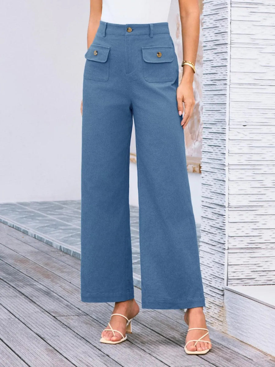 High Waist Wide Leg Pants - Body Central