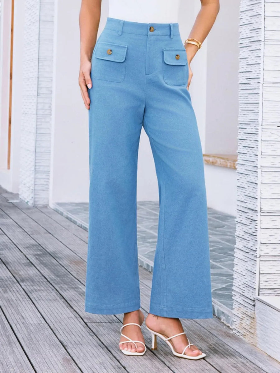 High Waist Wide Leg Pants - Body Central