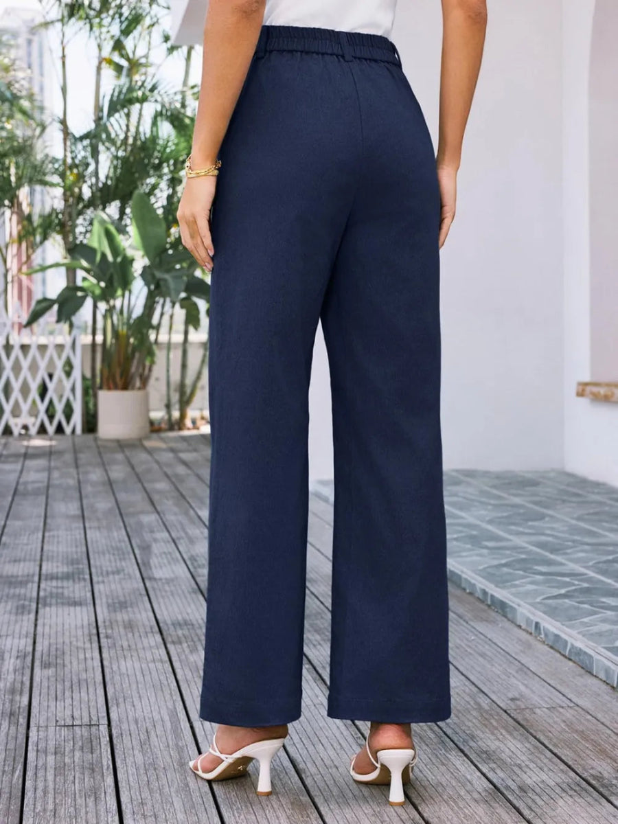 High Waist Wide Leg Pants - Body Central