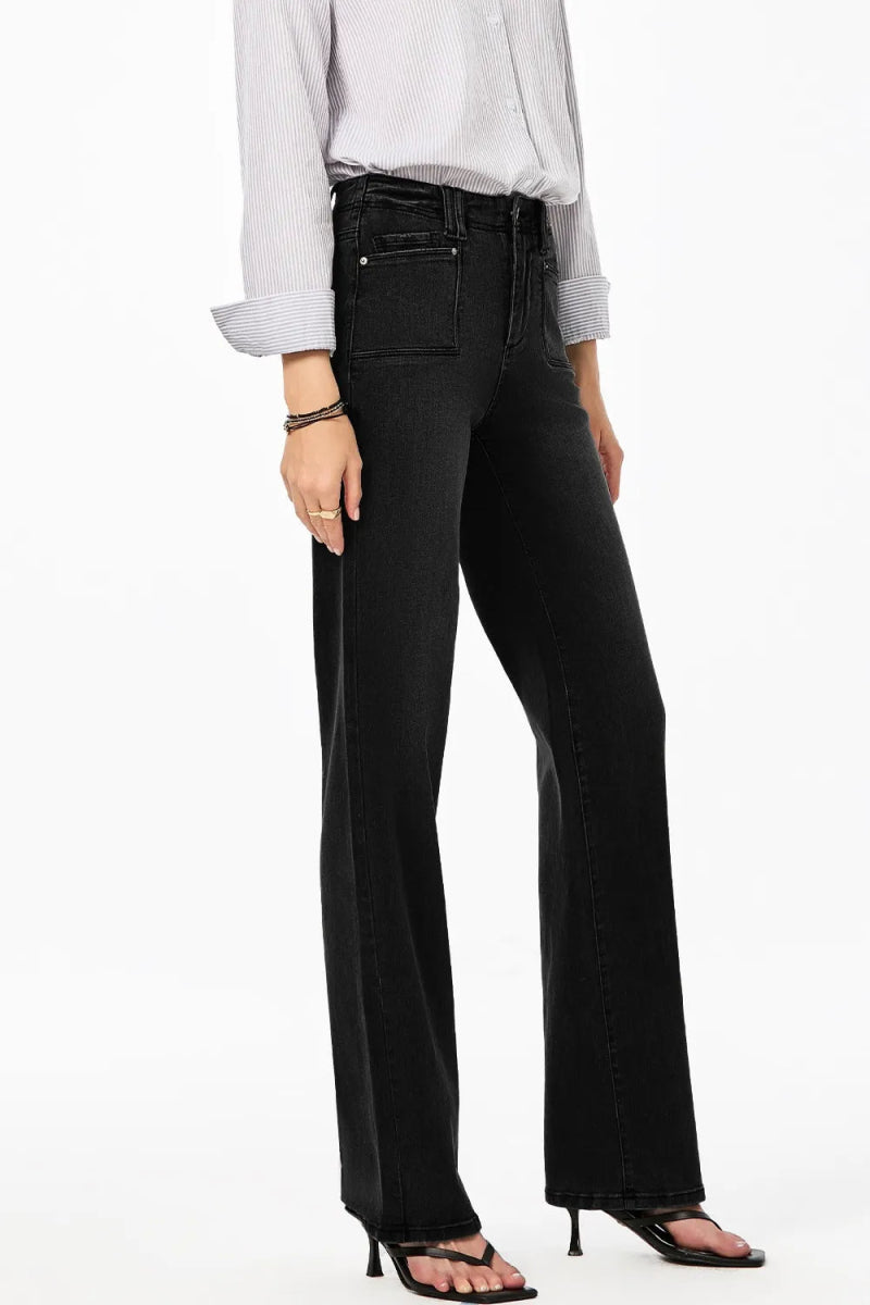 High - Waisted Wide - Leg Vintage Wash Jeans - Body Central