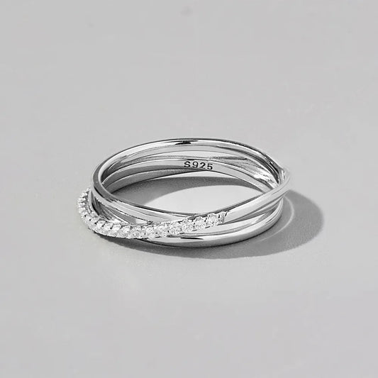 Inlaid Zircon 925 Sterling Silver Ring - Body Central