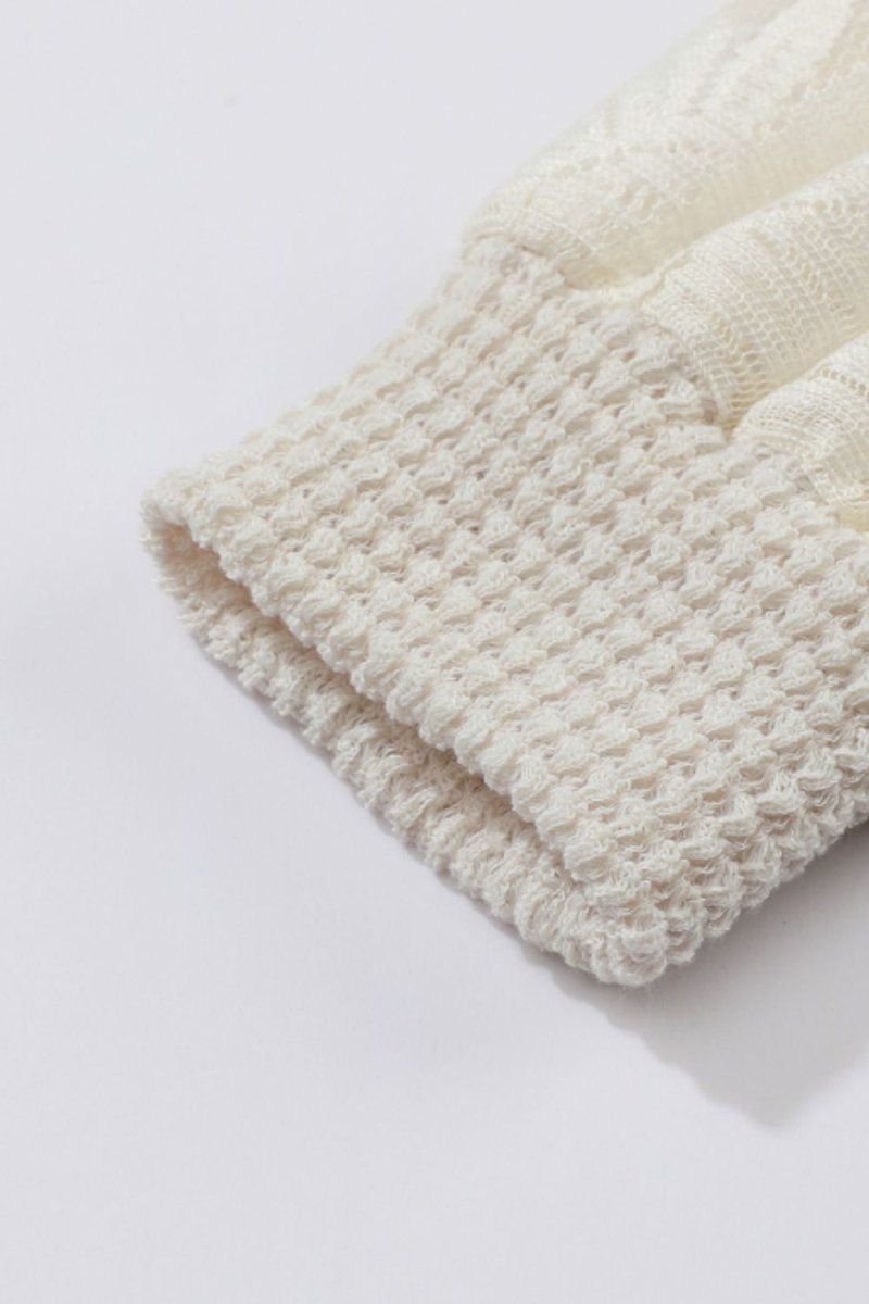 Mock Neck Lace Long Sleeve Top - Body Central