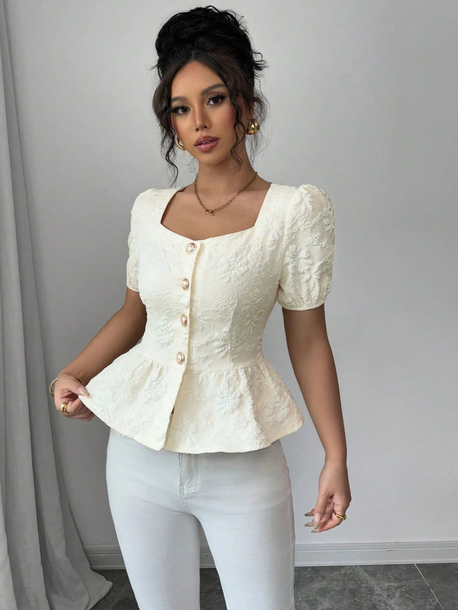Peplum Button - Front Blouse - Body Central