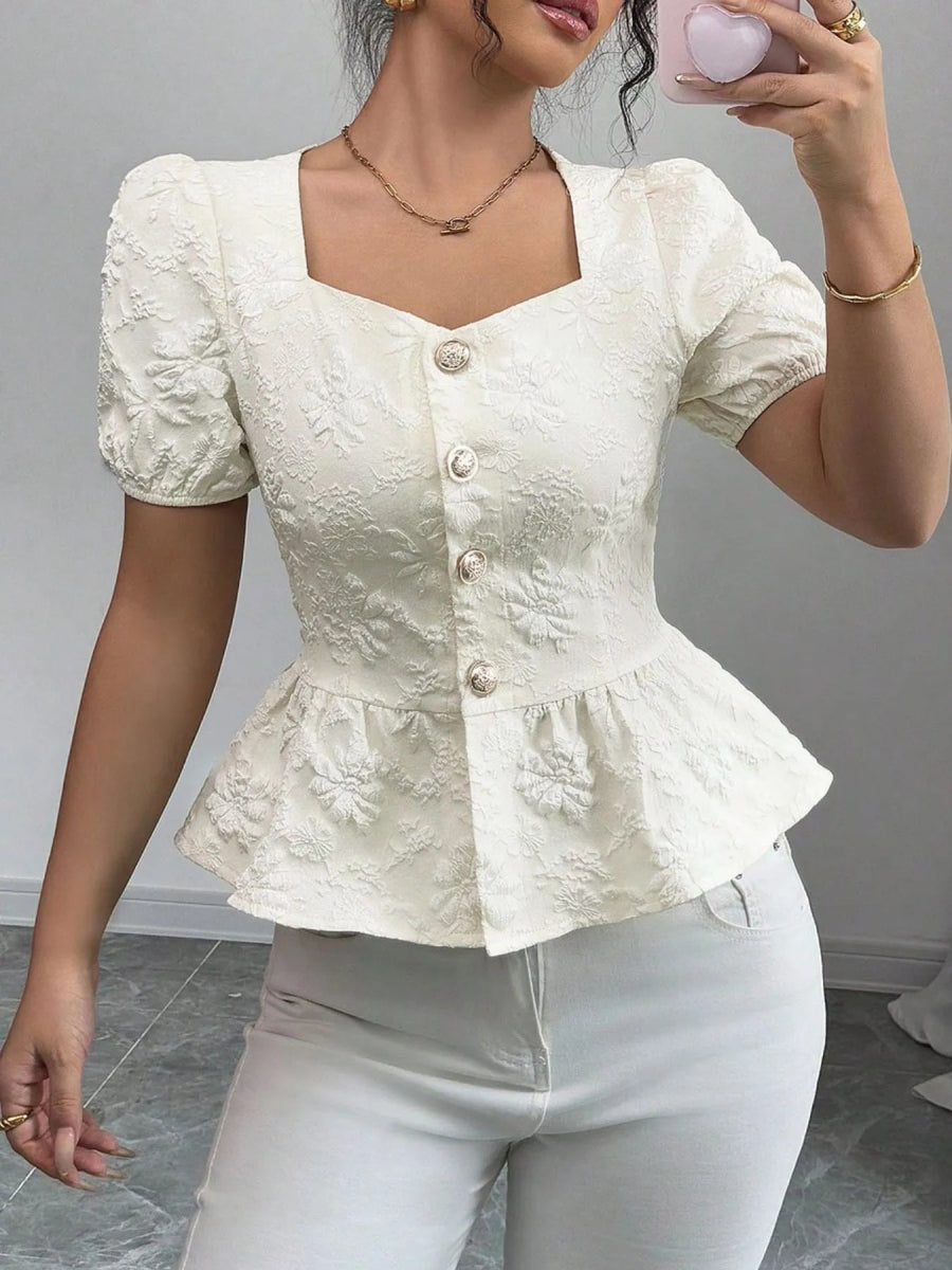 Peplum Button - Front Blouse - Body Central
