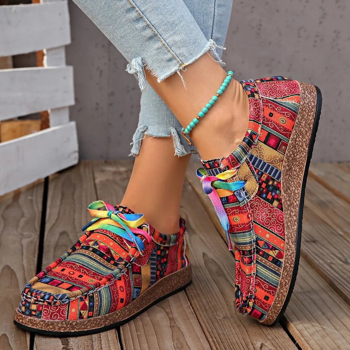 Printed Round Toe Sneakers - Body Central