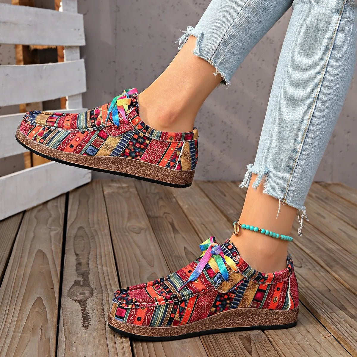 Printed Round Toe Sneakers - Body Central