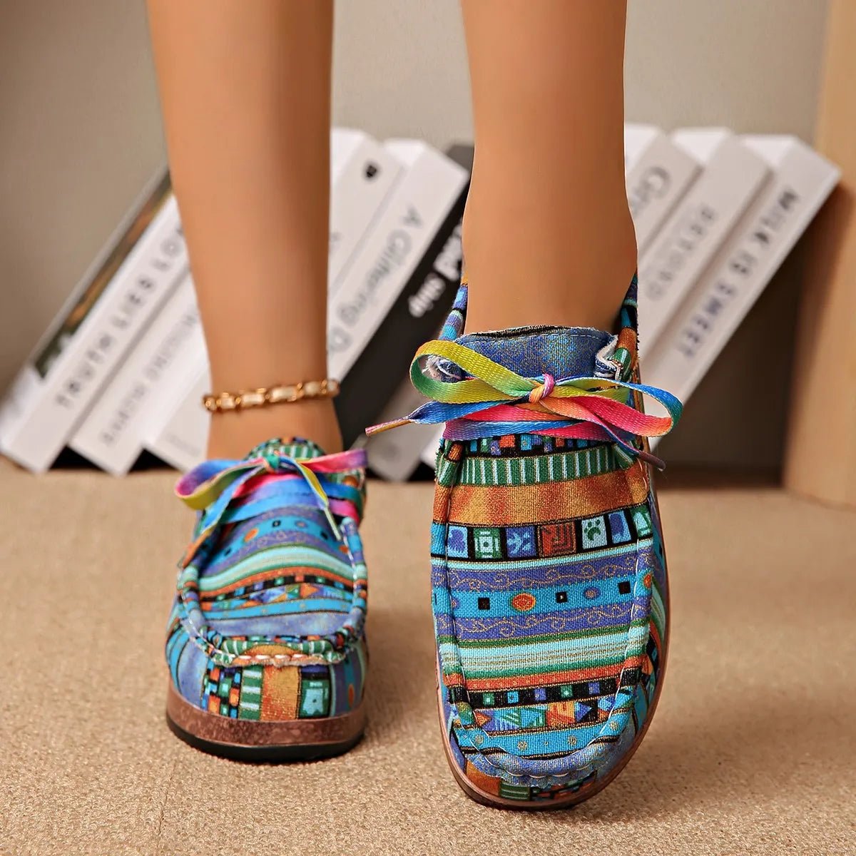 Printed Round Toe Sneakers - Body Central
