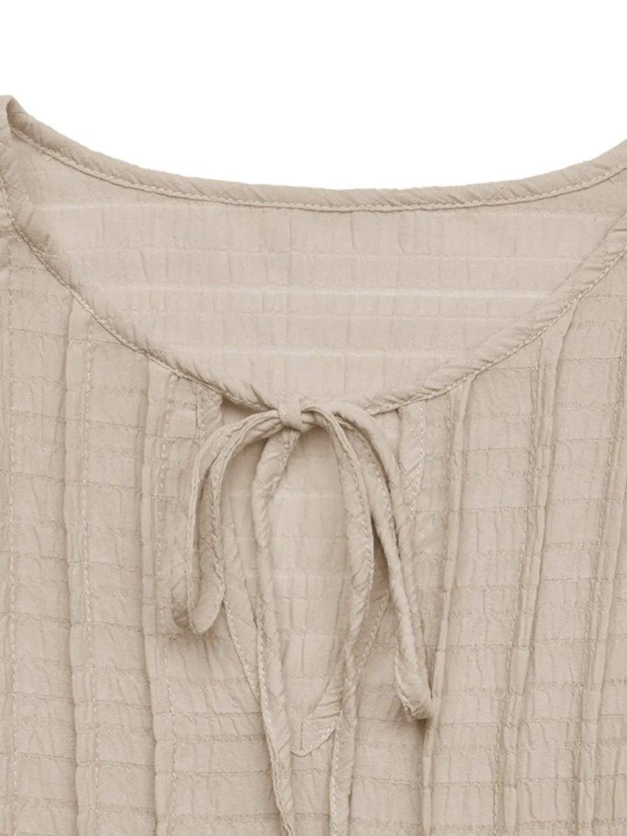 Ruffled Tie Neck Cap Sleeve Dress - Body Central