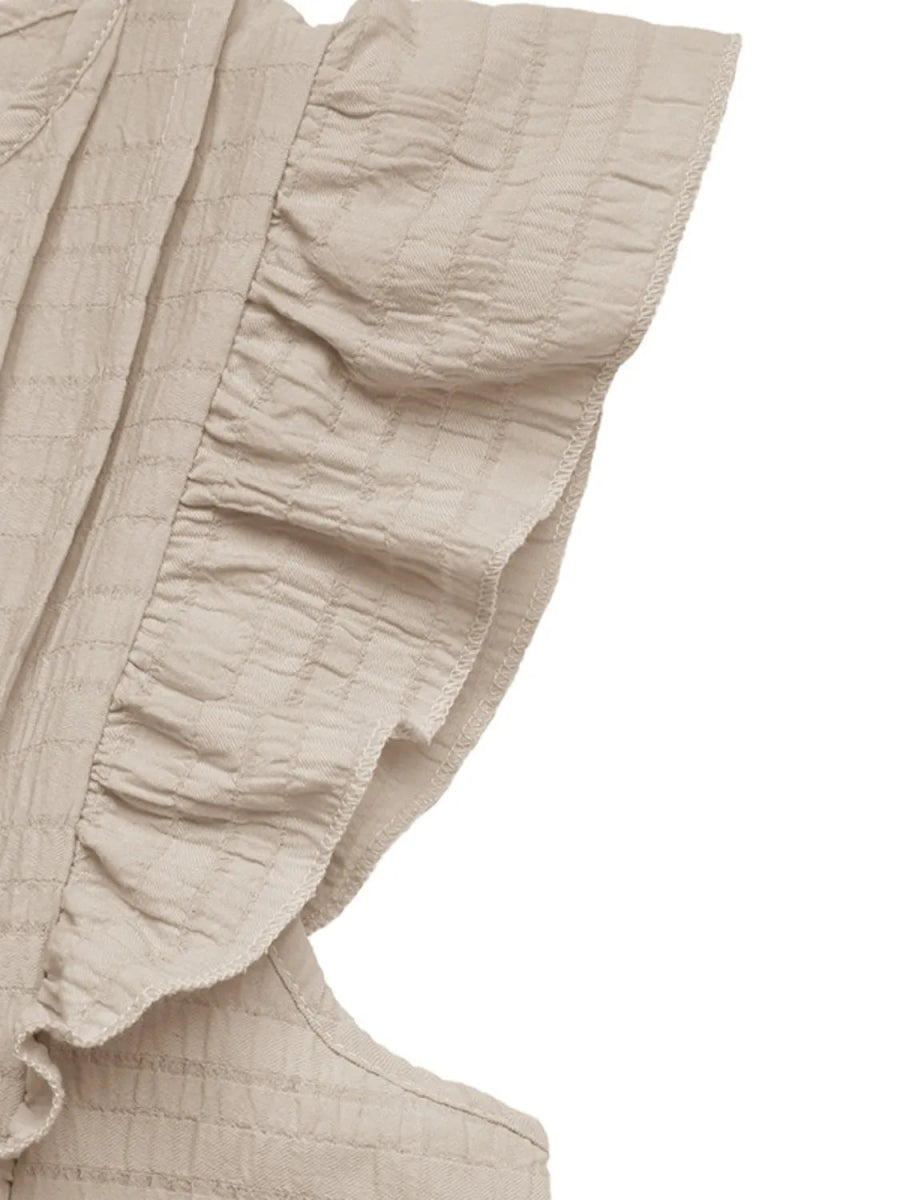 Ruffled Tie Neck Cap Sleeve Dress - Body Central