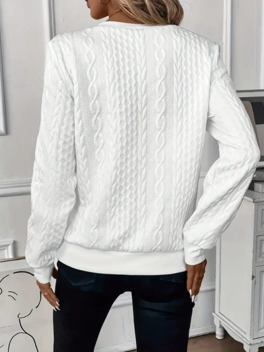 Texture Half Zip Long Sleeve Sweatshirt - Body Central