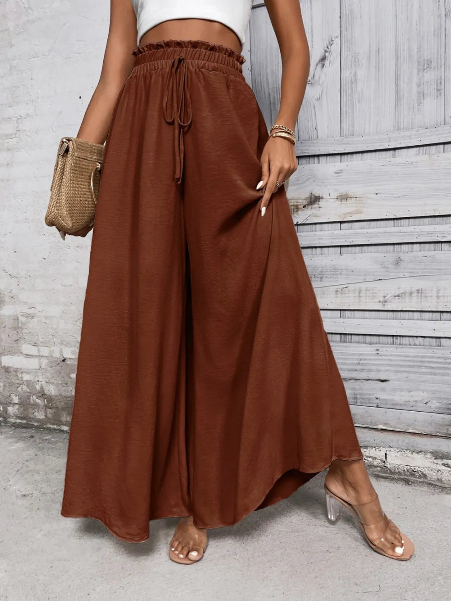 Tied High Waist Wide Leg Pants - Body Central