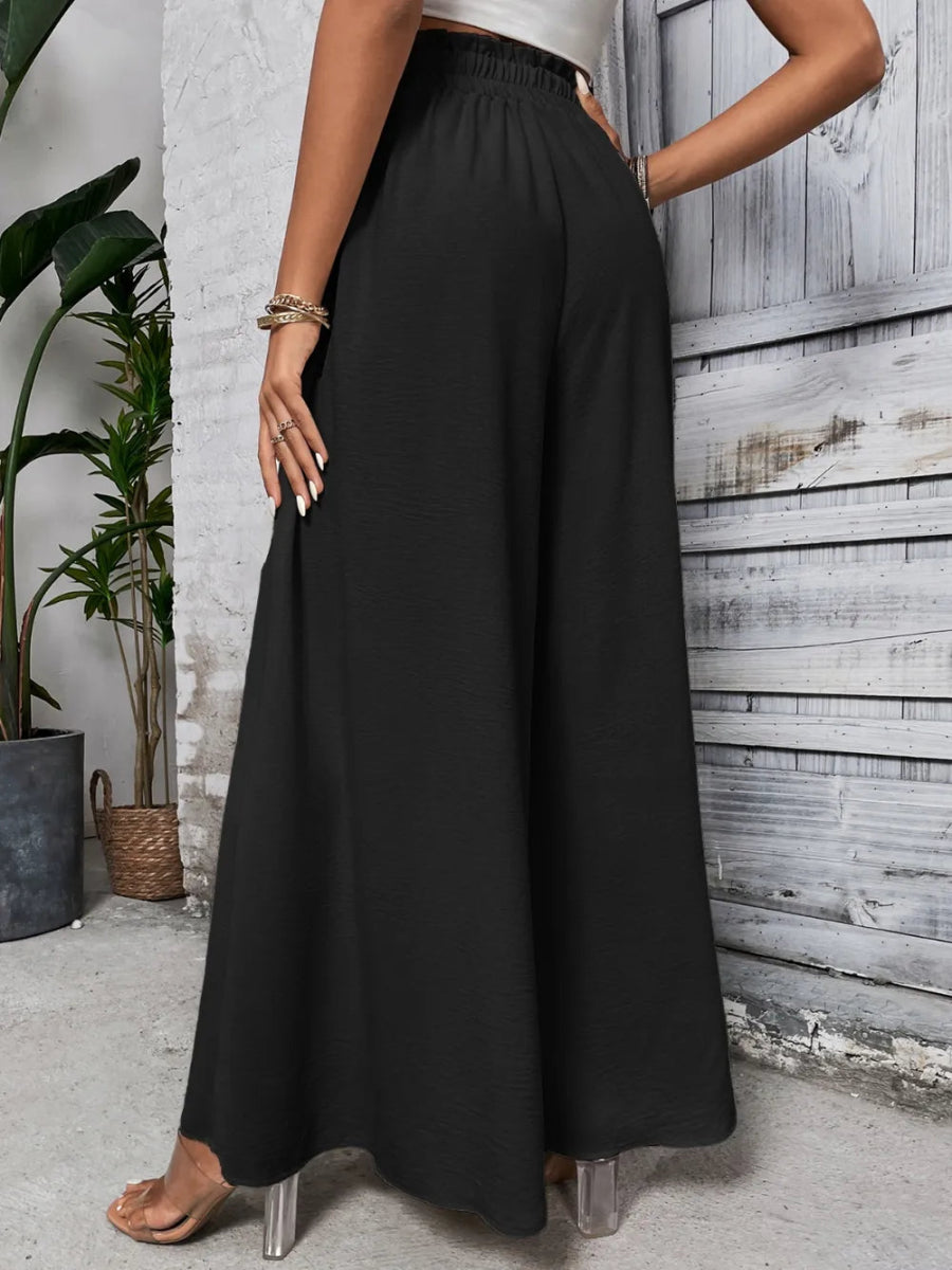Tied High Waist Wide Leg Pants - Body Central