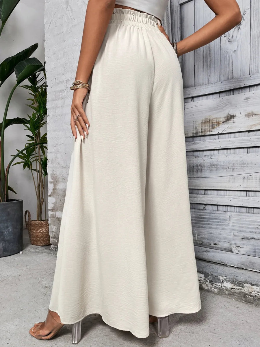 Tied High Waist Wide Leg Pants - Body Central