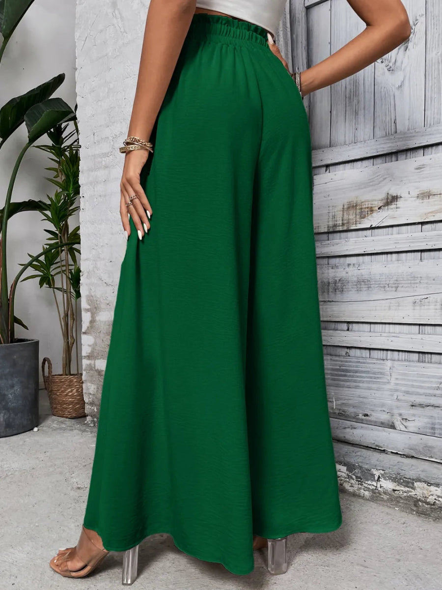 Tied High Waist Wide Leg Pants - Body Central