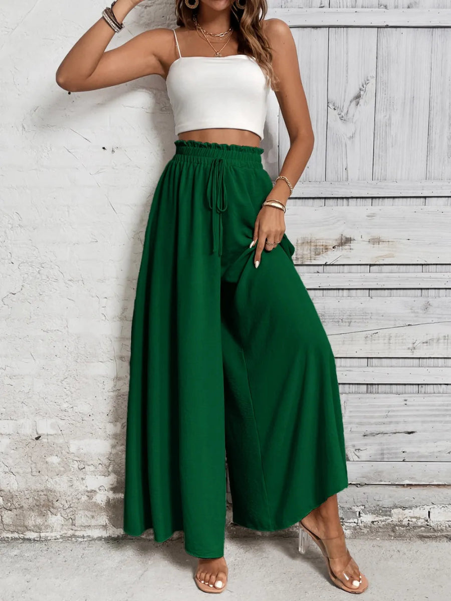 Tied High Waist Wide Leg Pants - Body Central