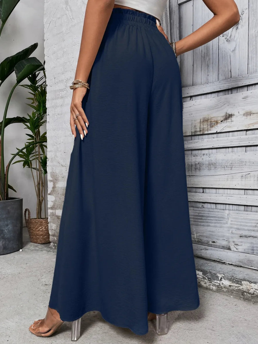 Tied High Waist Wide Leg Pants - Body Central