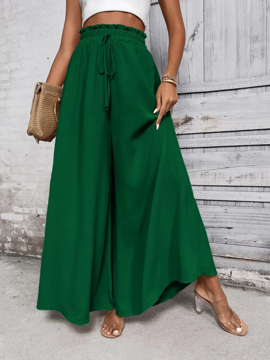 Tied High Waist Wide Leg Pants - Body Central
