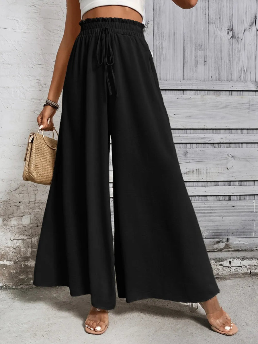 Tied High Waist Wide Leg Pants - Body Central