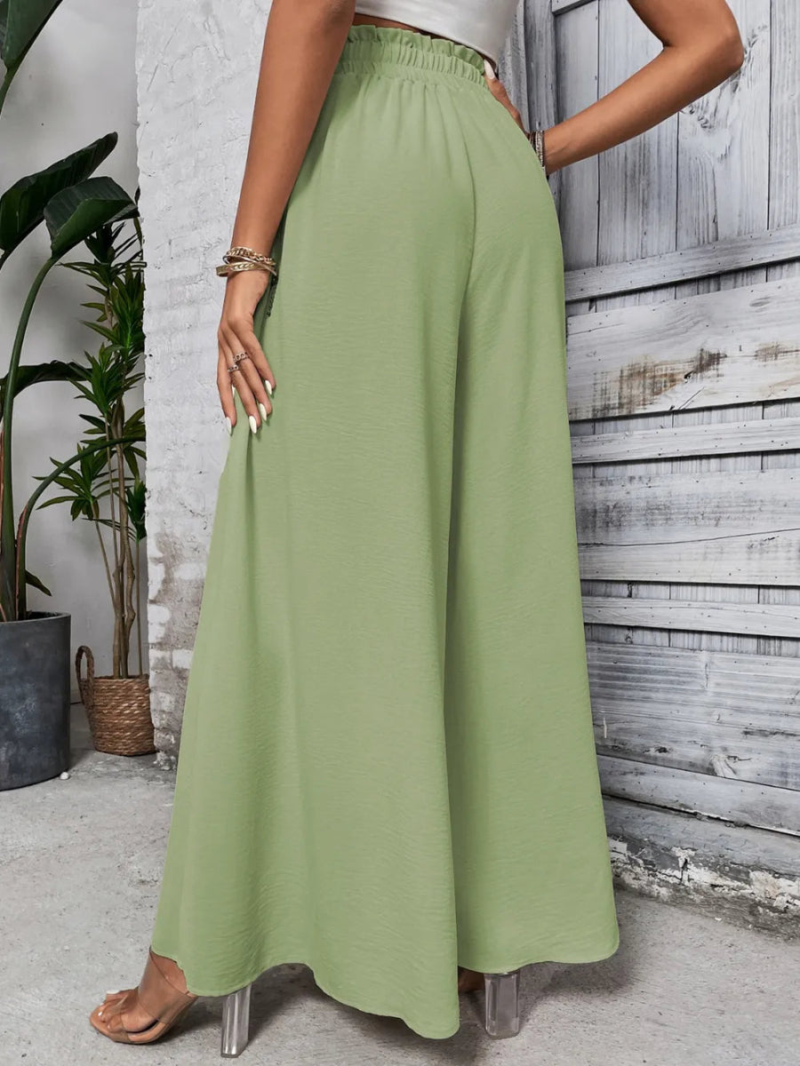 Tied High Waist Wide Leg Pants - Body Central