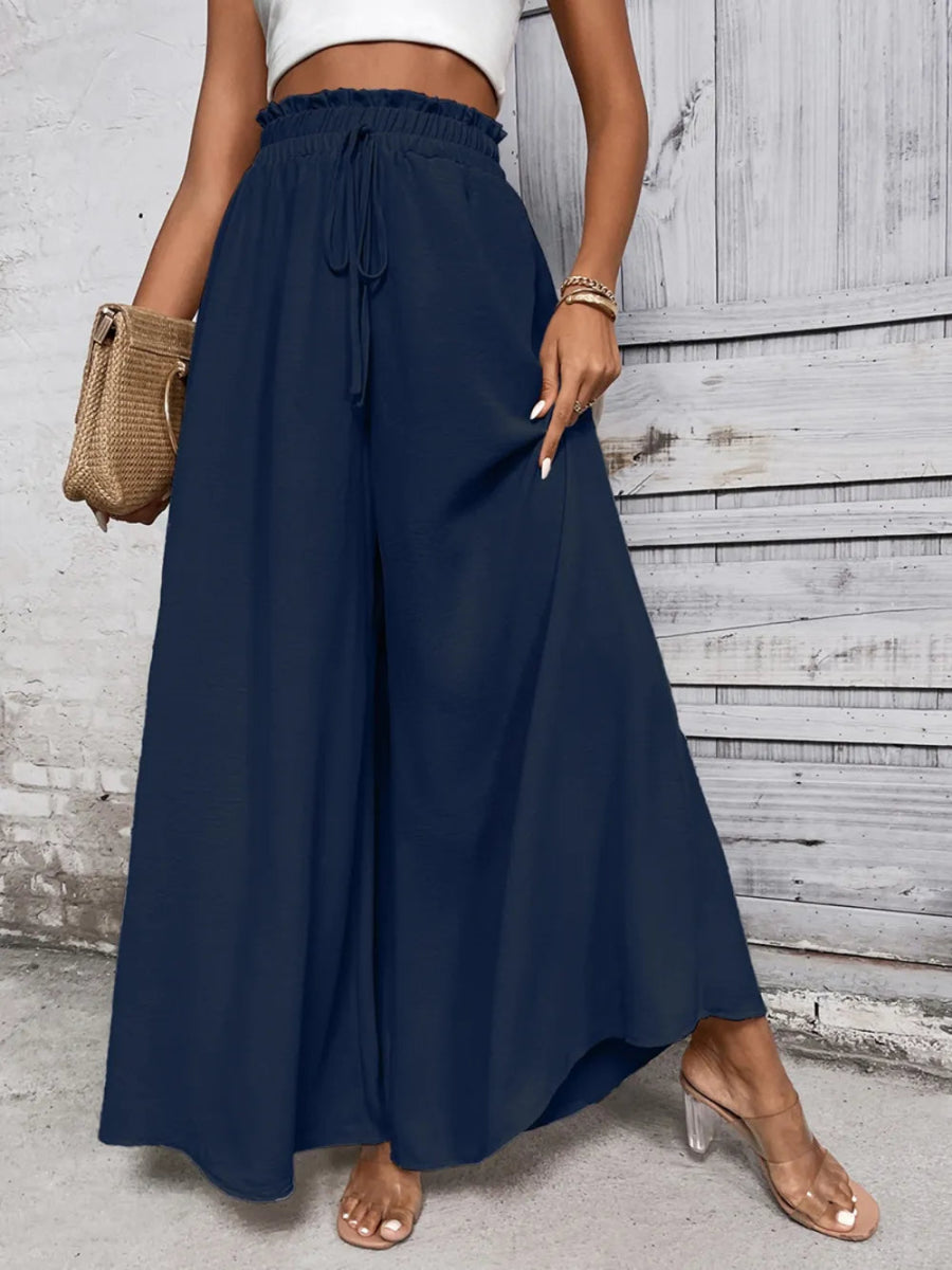 Tied High Waist Wide Leg Pants - Body Central