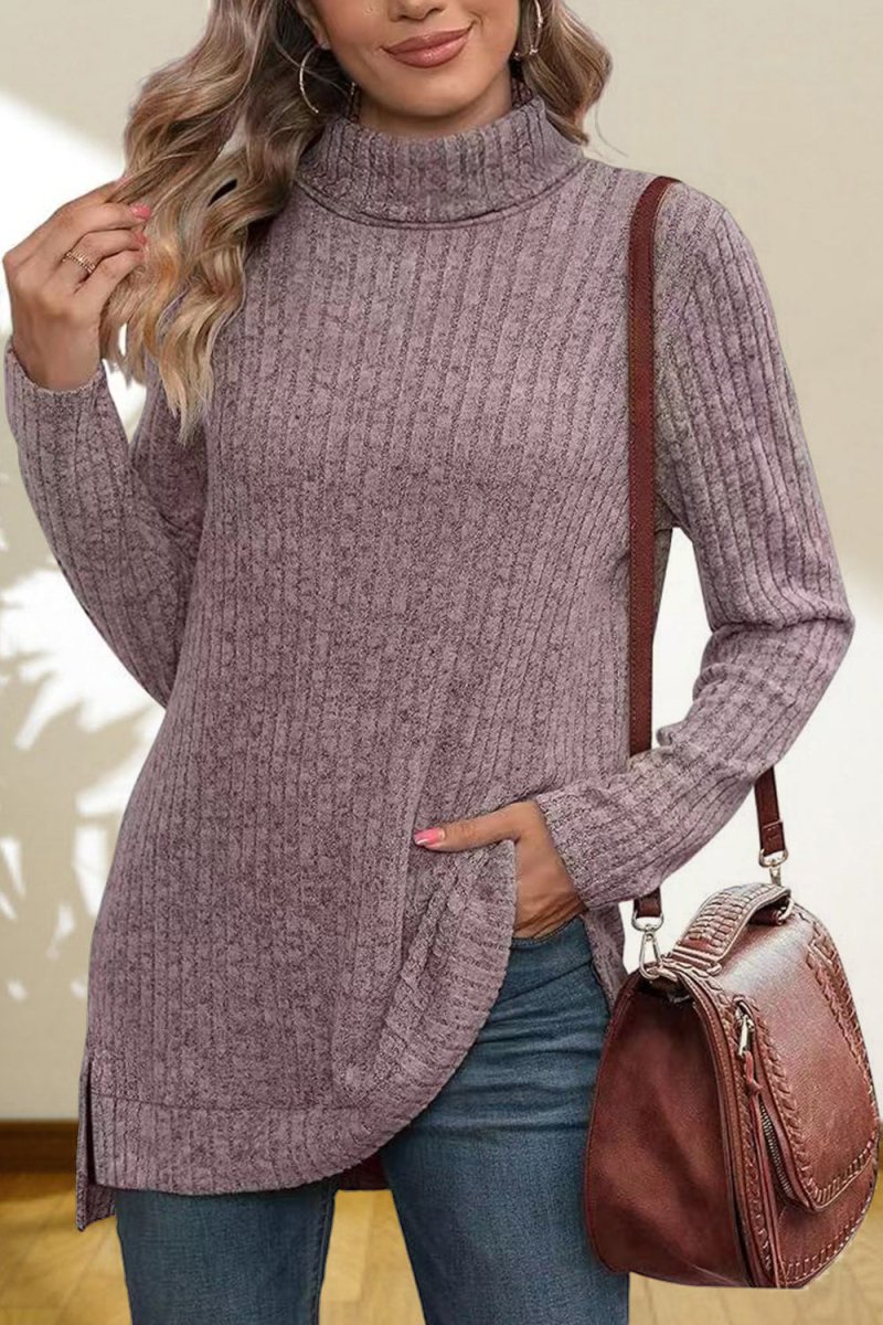 Turtleneck High Low Top - Body Central