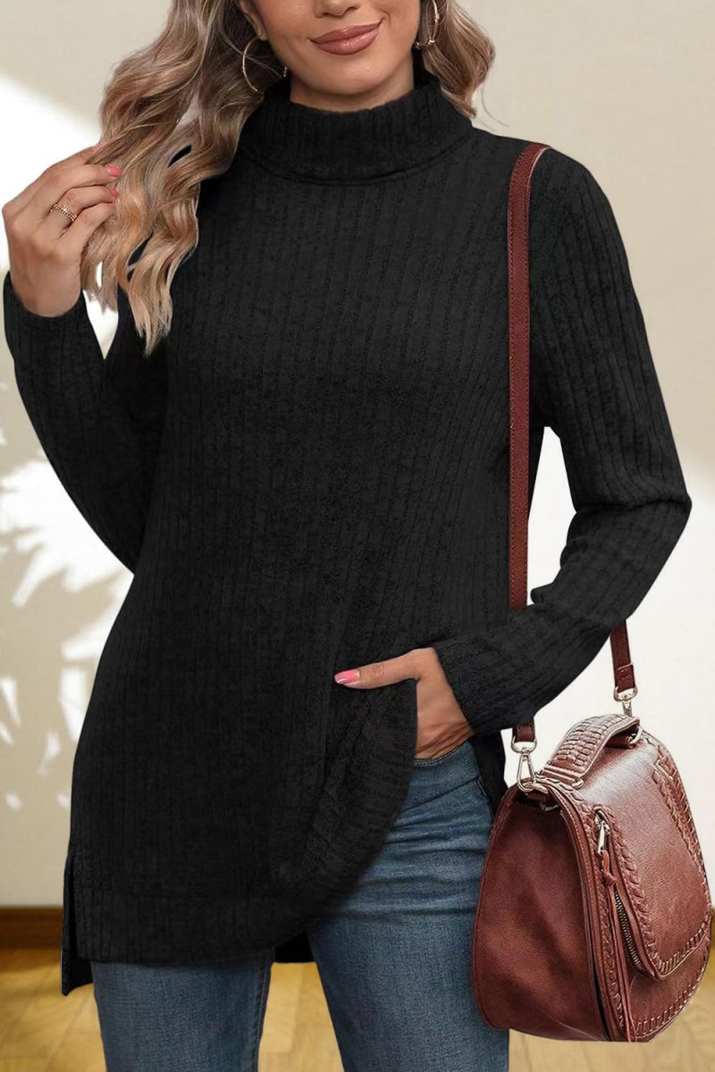 Turtleneck High Low Top - Body Central