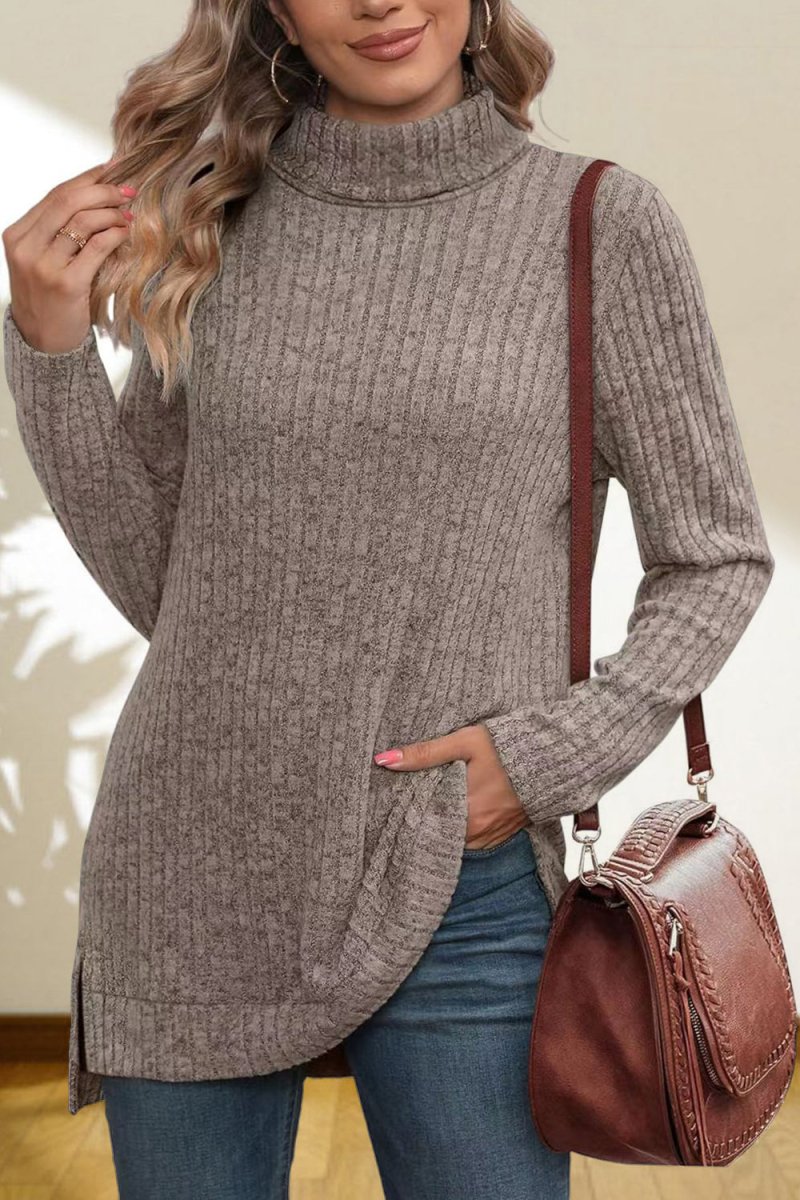 Turtleneck High Low Top - Body Central