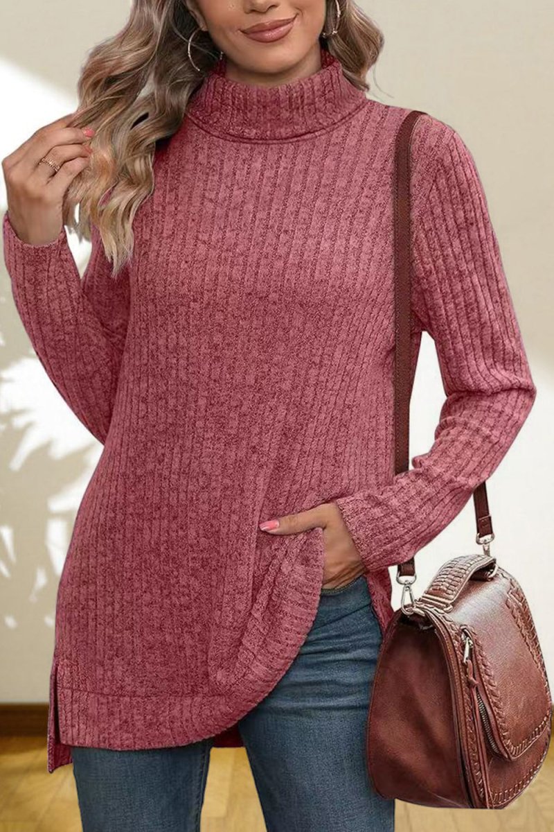 Turtleneck High Low Top - Body Central