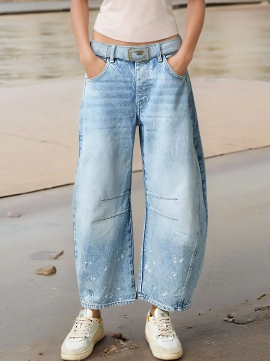 Wide Leg Relaxed Fit Jeans - Body Central