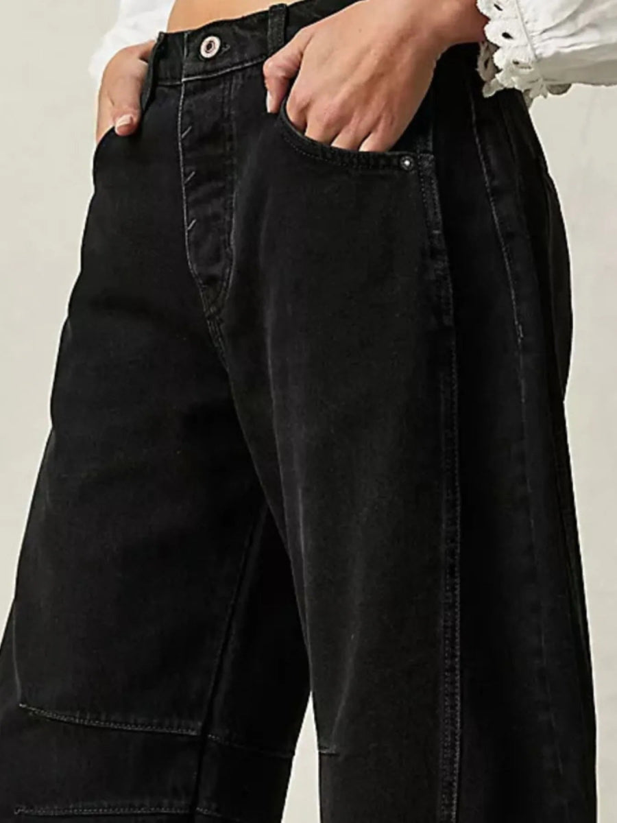Wide Leg Relaxed Fit Jeans - Body Central