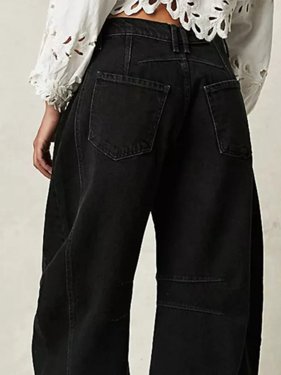 Wide Leg Relaxed Fit Jeans - Body Central