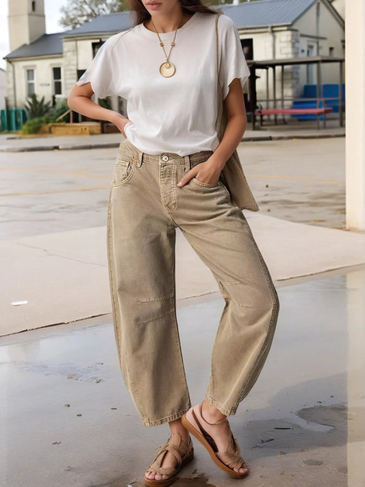 Wide Leg Relaxed Fit Jeans - Body Central