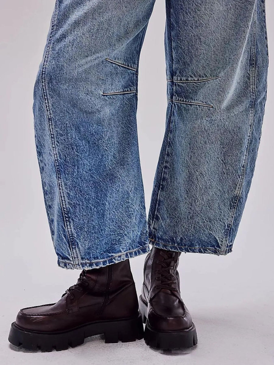 Wide Leg Relaxed Fit Jeans - Body Central