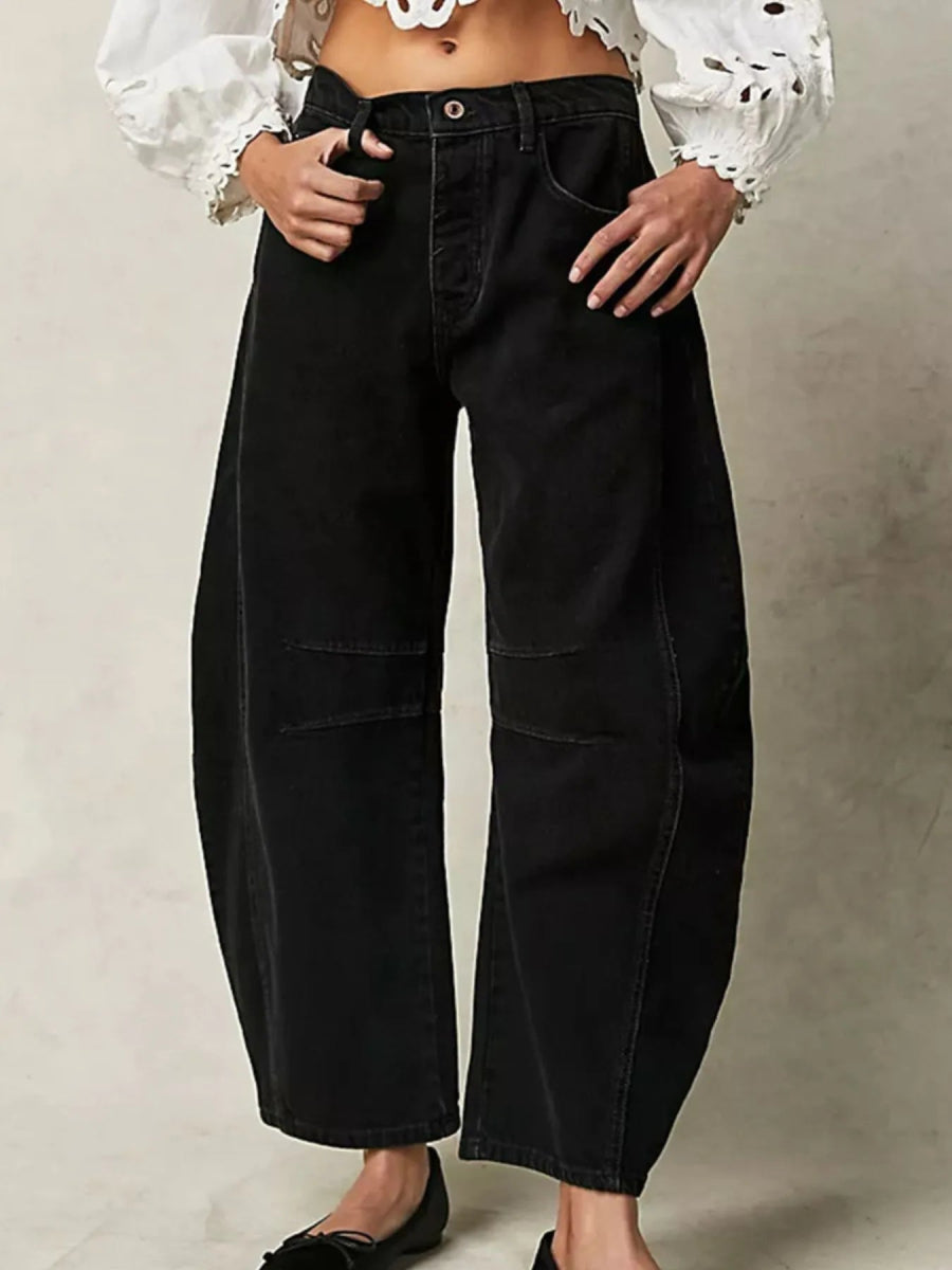 Wide Leg Relaxed Fit Jeans - Body Central