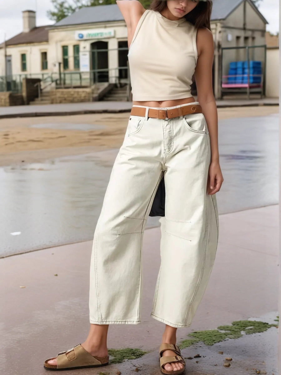 Wide Leg Relaxed Fit Jeans - Body Central