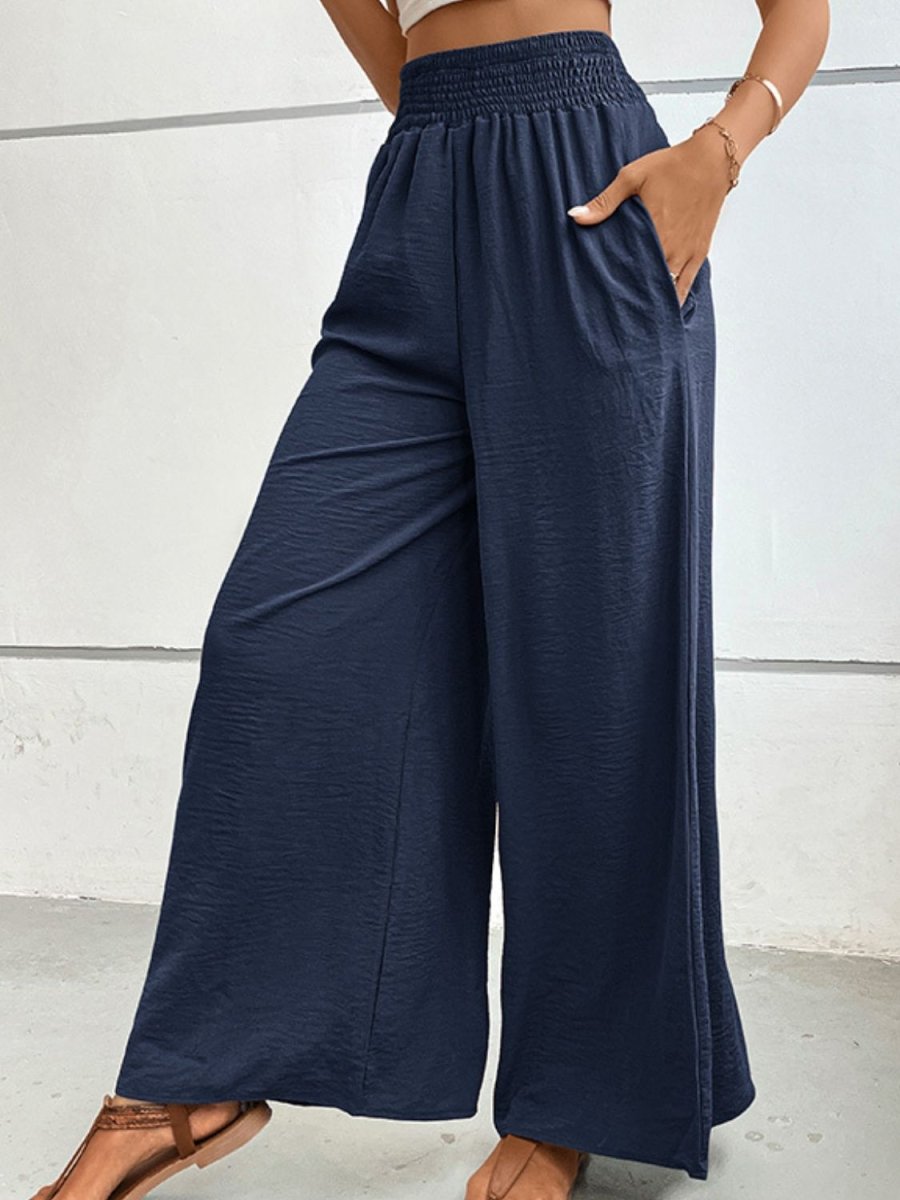 Wide Waistband Relax Fit Long Pants - Body Central