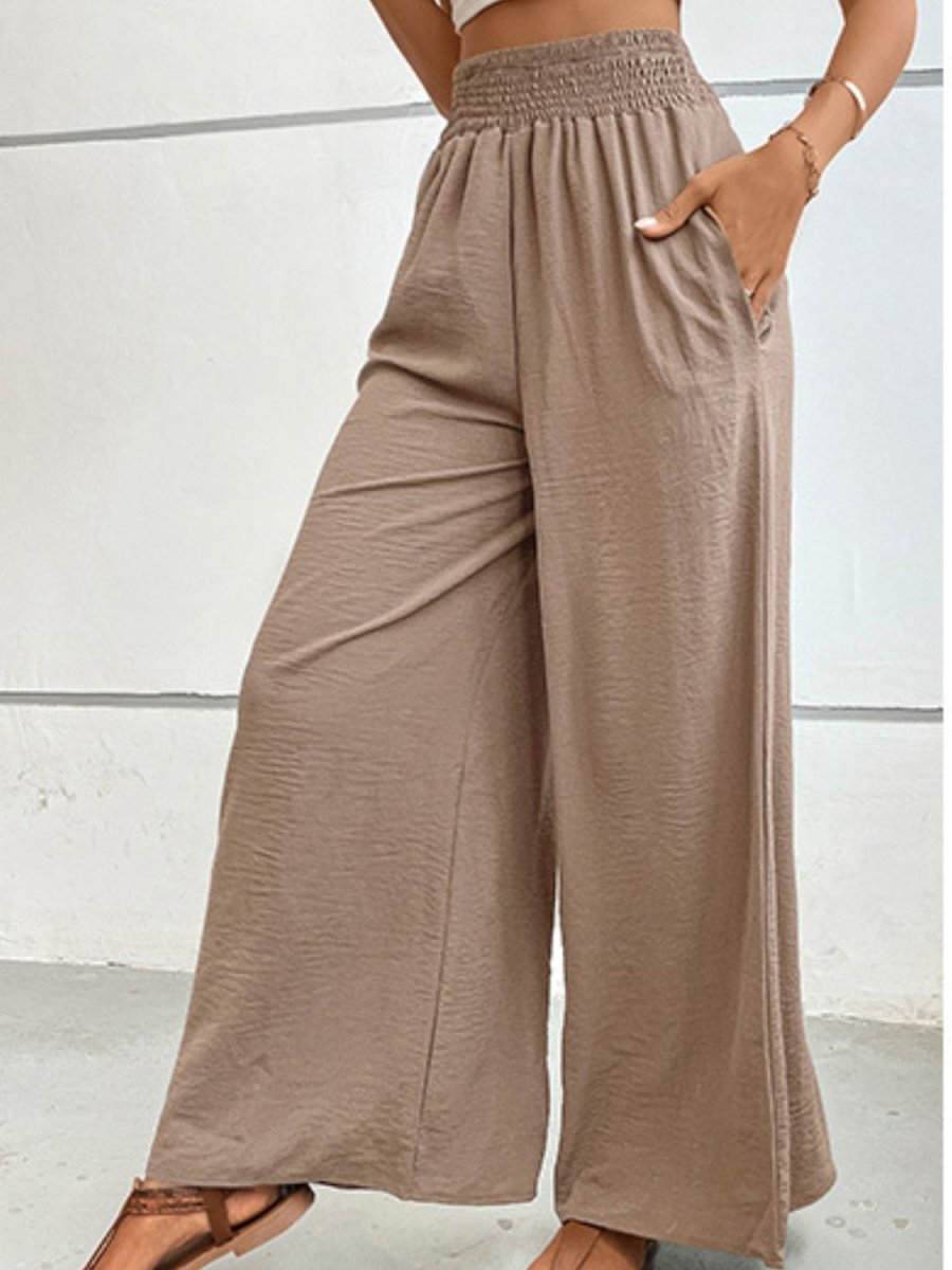 Wide Waistband Relax Fit Long Pants - Body Central