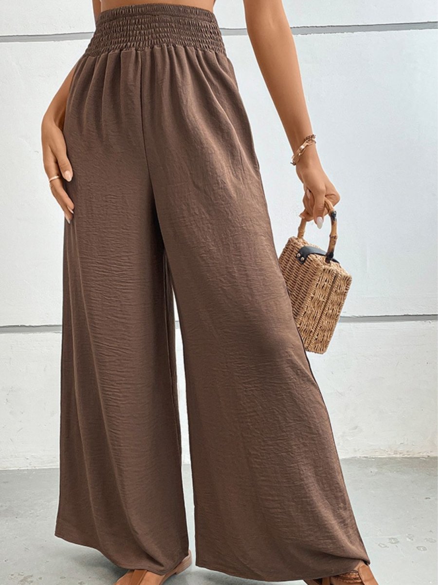 Wide Waistband Relax Fit Long Pants - Body Central