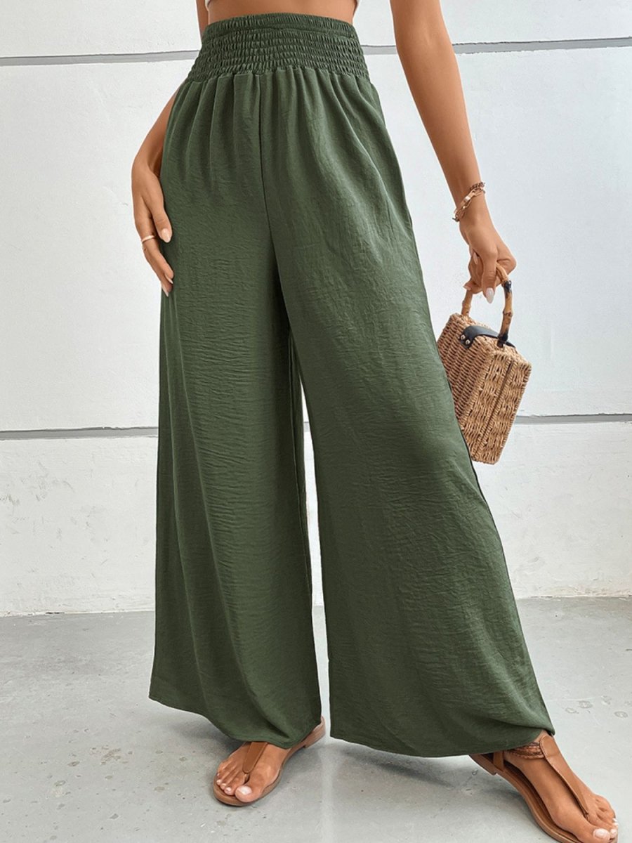 Wide Waistband Relax Fit Long Pants - Body Central