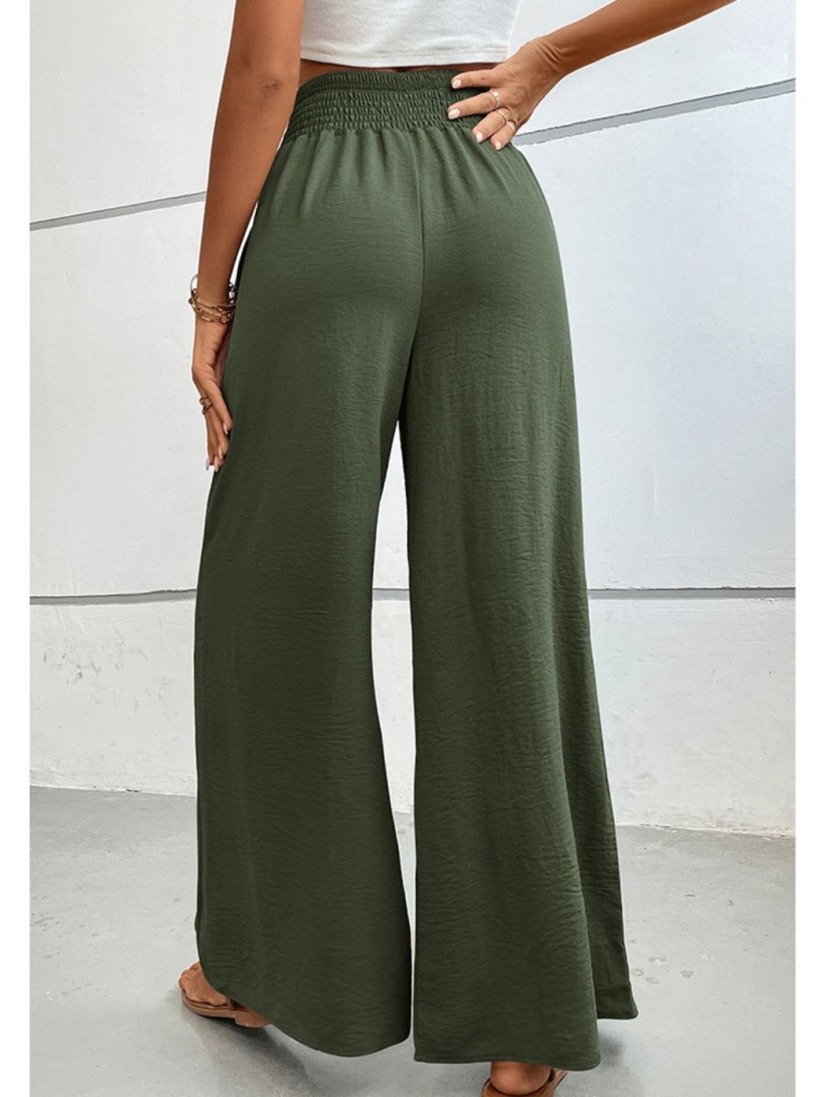 Wide Waistband Relax Fit Long Pants - Body Central