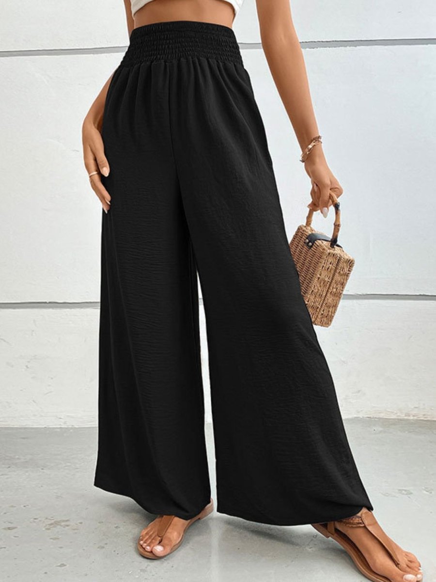 Wide Waistband Relax Fit Long Pants - Body Central