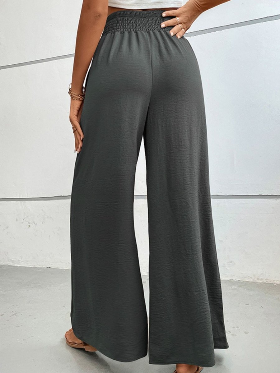 Wide Waistband Relax Fit Long Pants - Body Central