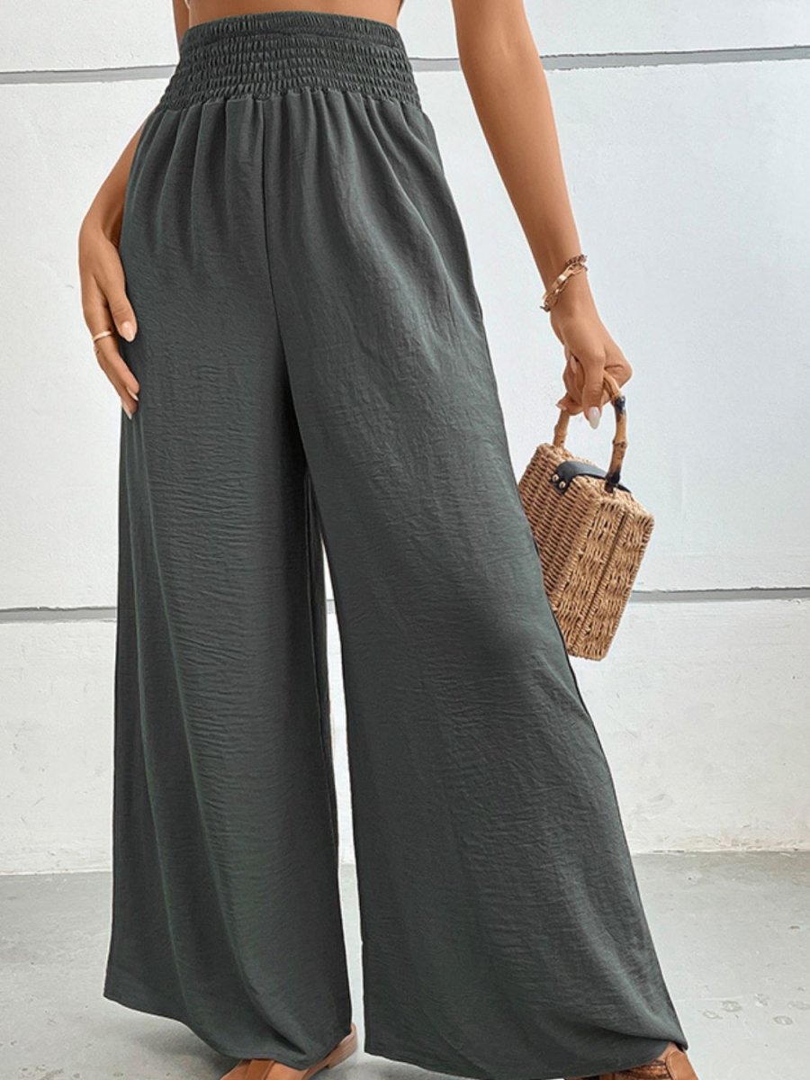 Wide Waistband Relax Fit Long Pants - Body Central