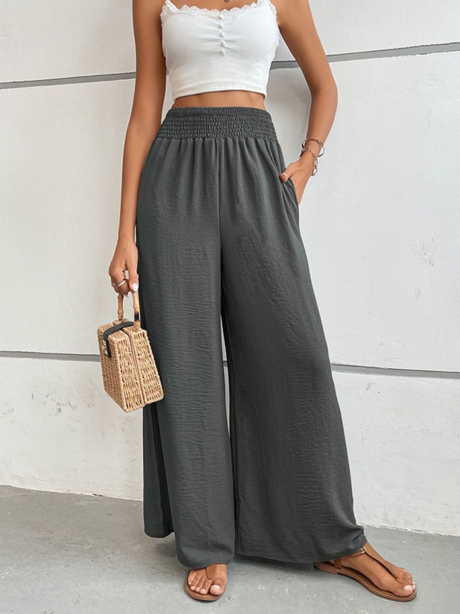 Wide Waistband Relax Fit Long Pants - Body Central