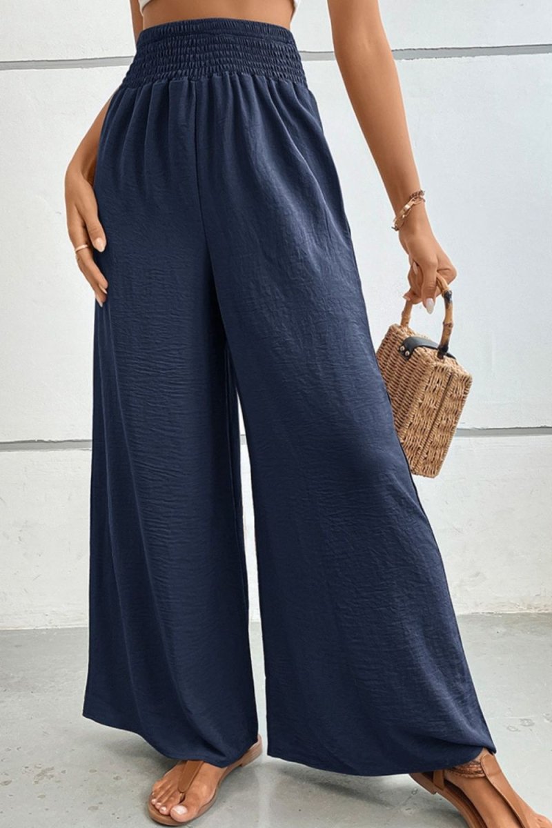 Wide Waistband Relax Fit Long Pants - Body Central