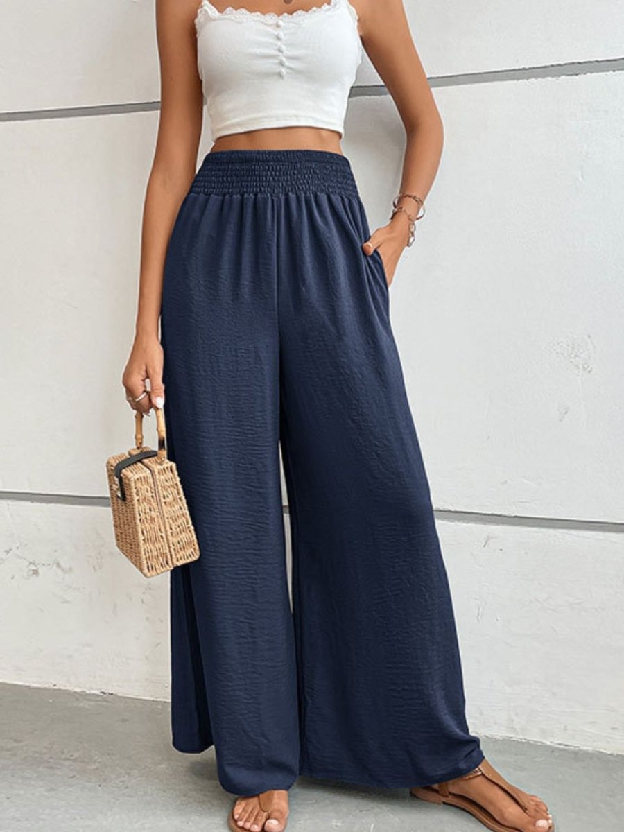 Wide Waistband Relax Fit Long Pants - Body Central
