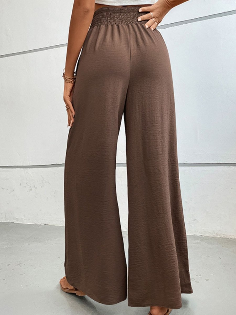 Wide Waistband Relax Fit Long Pants - Body Central