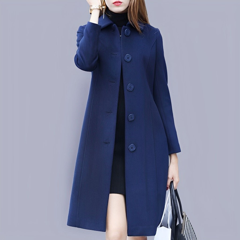 Wool Mid Length Single Breasted Slim Blended Coat - Body Central