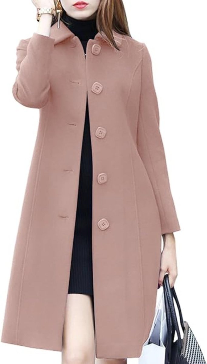 Wool Mid Length Single Breasted Slim Blended Coat - Body Central